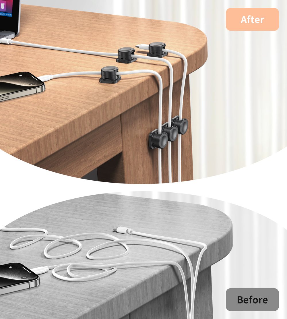MagnoClip™ - 12 Stück Magnetische Kabelclips [6 + 6 Gratis]