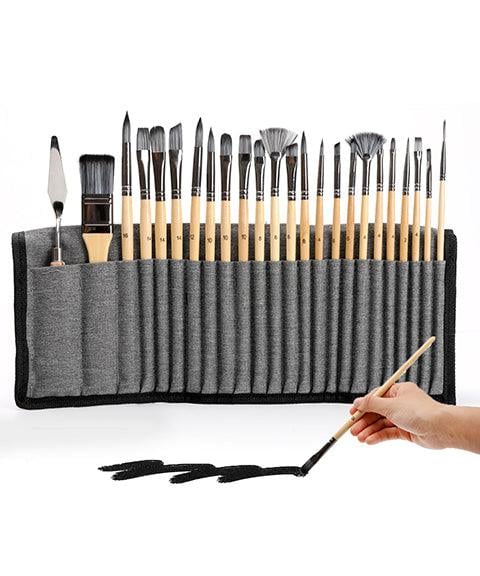 ArtistPaint™ – 24 Nylonpinsel mit 7 Formen & Palettenmesser, für Acryl, Öl & Aquarell [50% Rabatt]