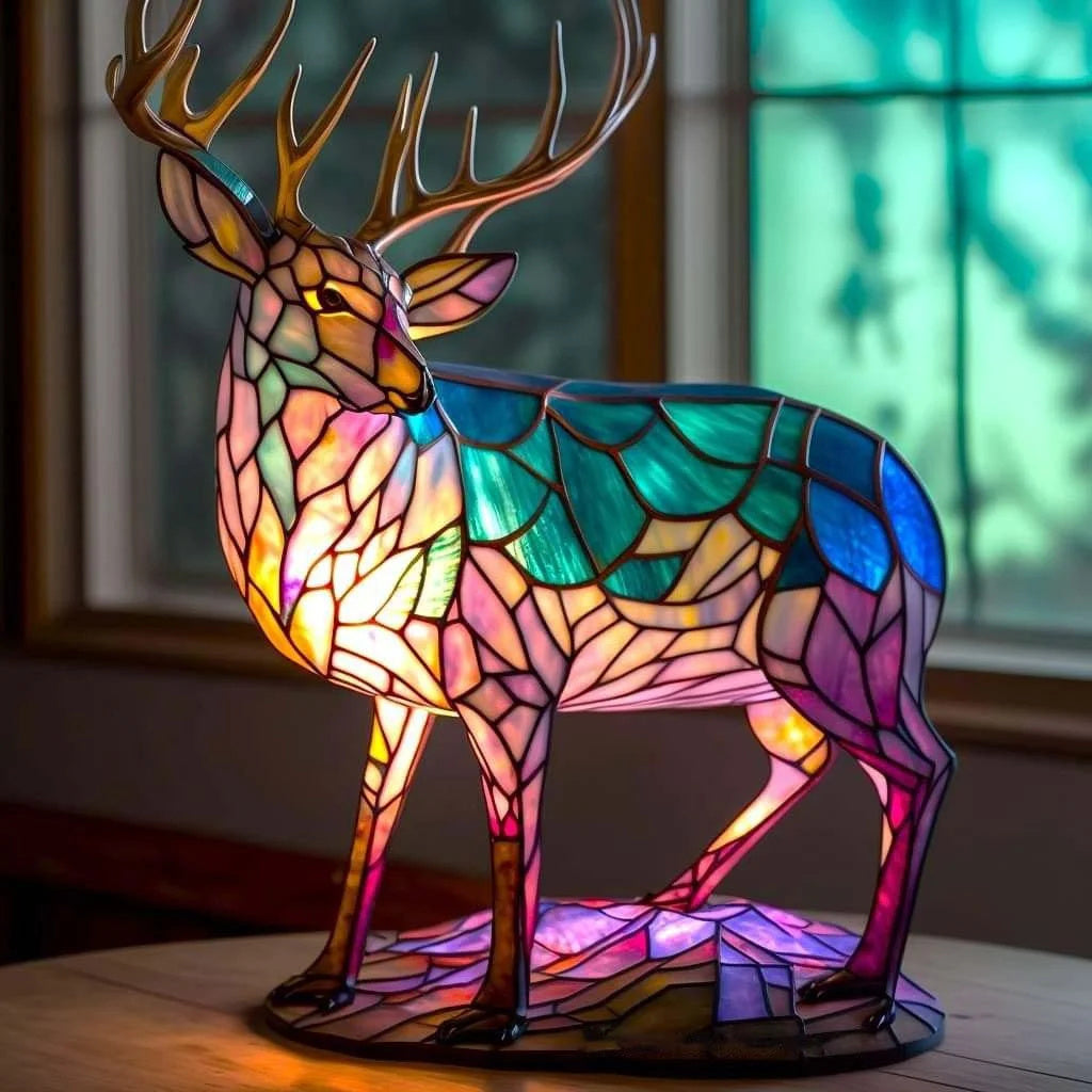 AvaArt Glasblock Tierlampe – Künstlerische LED Tischlampe mit Tiermotiv