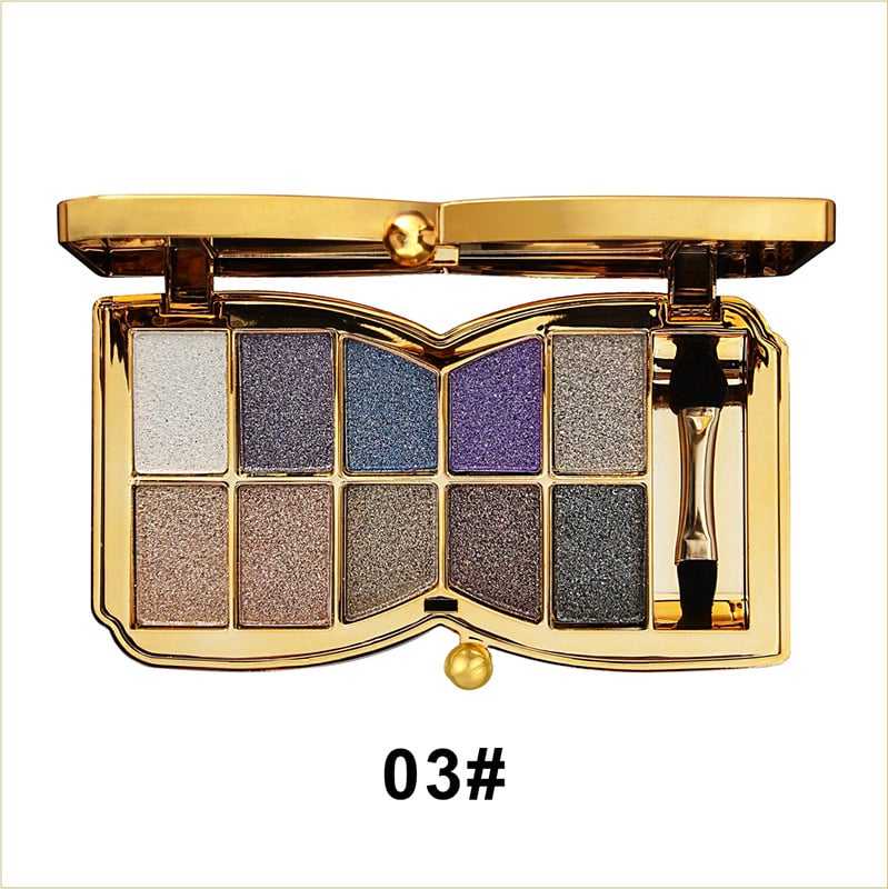 ShimmerGlam Pro Palette – 10 Farben, Langanhaltend, Hochpigmentiert, Glitzer, Make-up