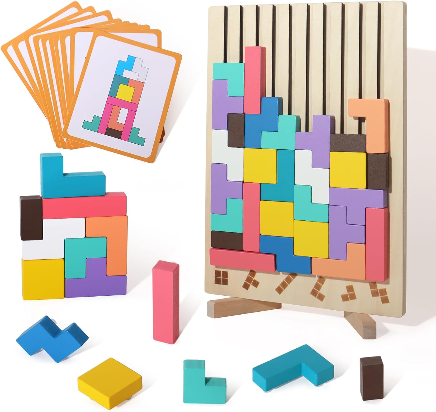 LogicBlock™ - Holz-Stapelspiel zur Förderung von Konzentration und Feinmotorik [50% Rabatt]