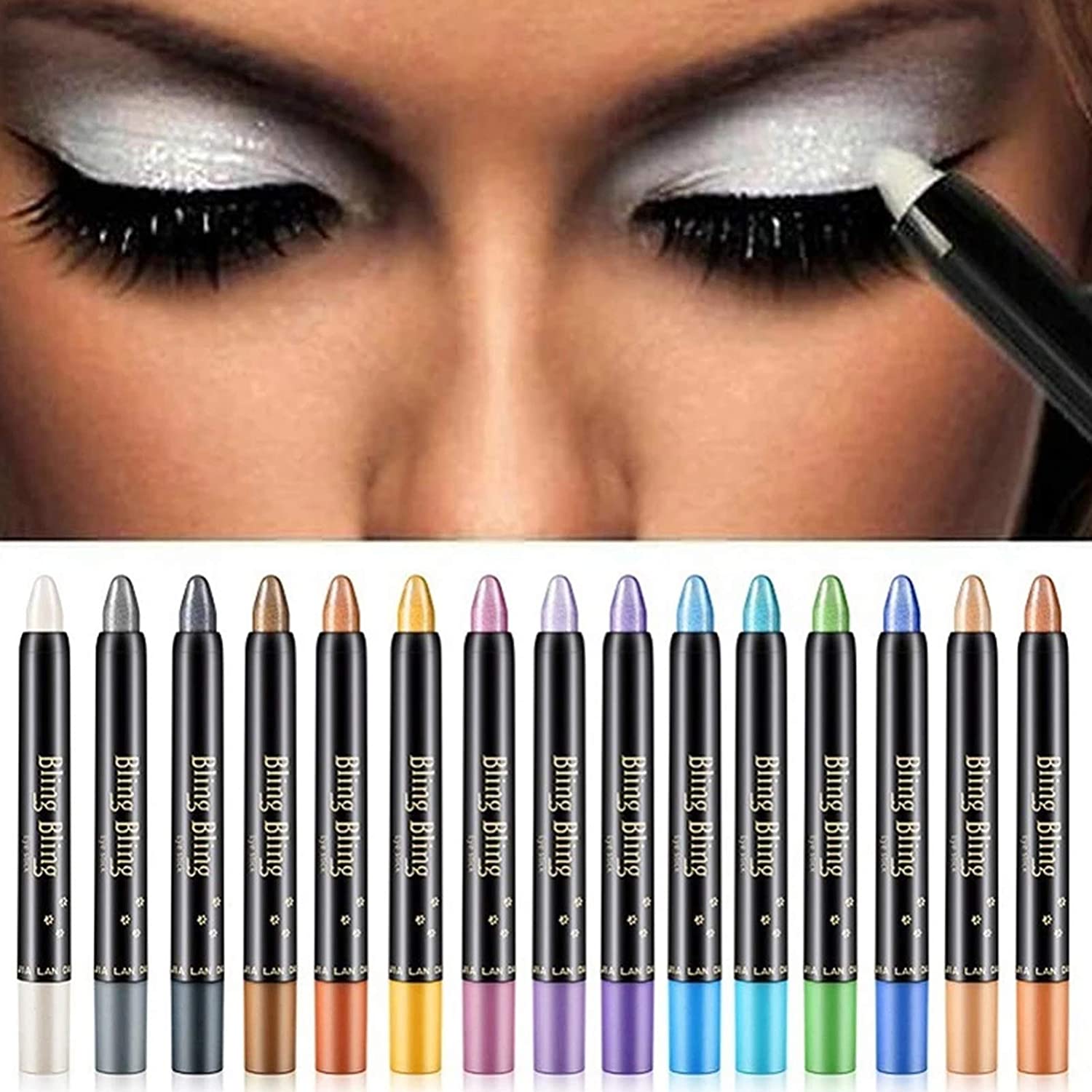 EyeshadowMaster Lidschatten Stift Set – 15 Farben, wasserfest & leicht verblendbar