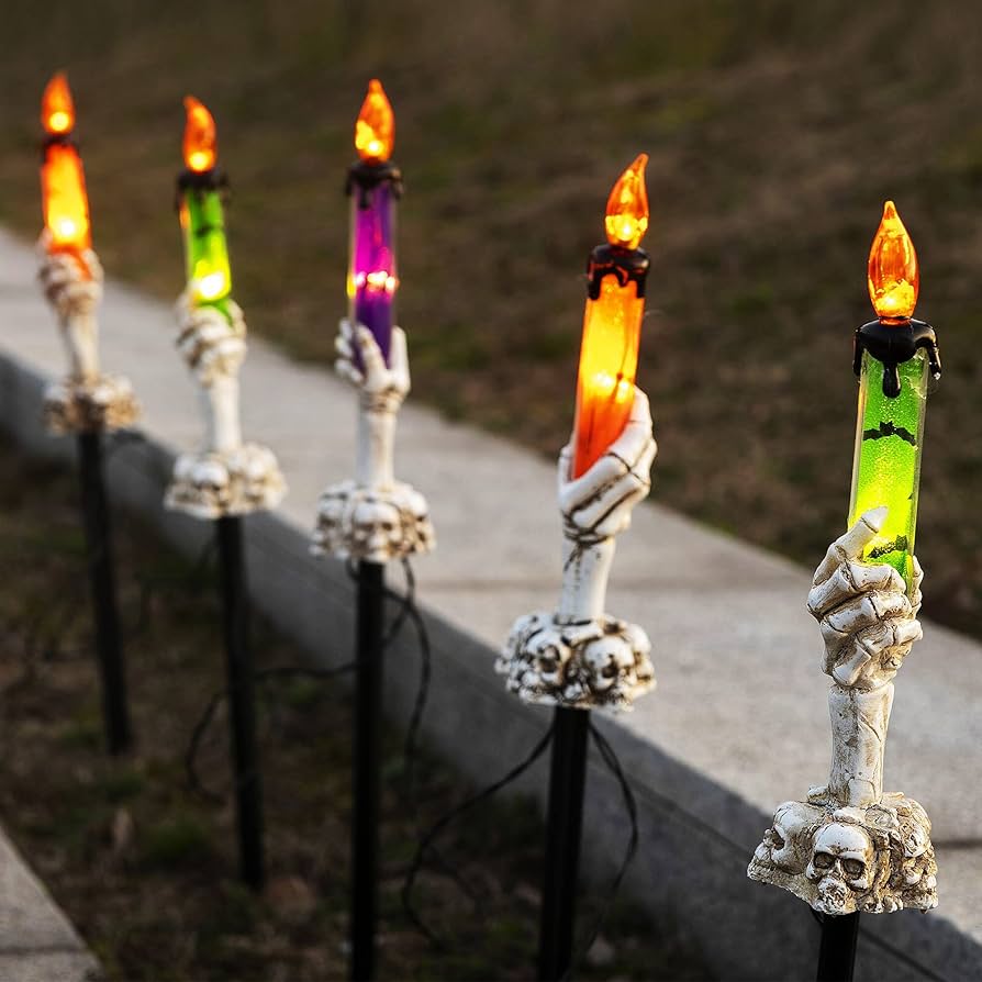 Solar-Totenkopf-Kerzenleuchte – Spuklicht für Garten, Hof & Terrasse