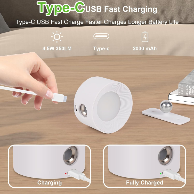 LumiPod Kabellose LED Wandleuchte – Drehbare Designlampe für flexibles Licht