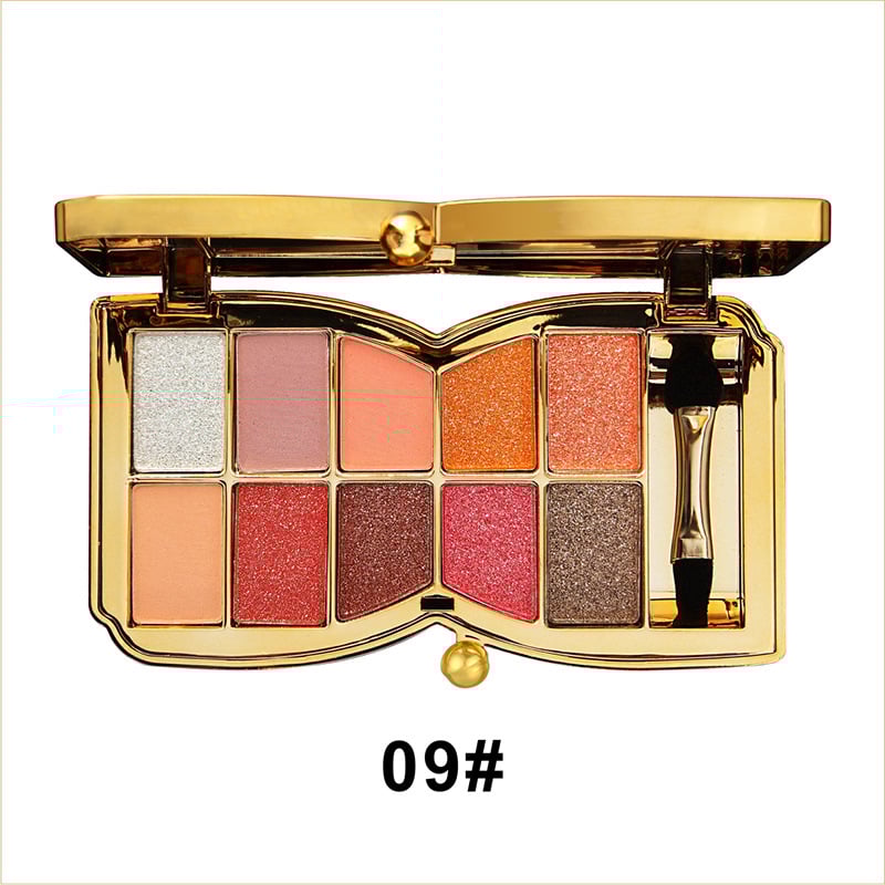ShimmerGlam Pro Palette – 10 Farben, Langanhaltend, Hochpigmentiert, Glitzer, Make-up