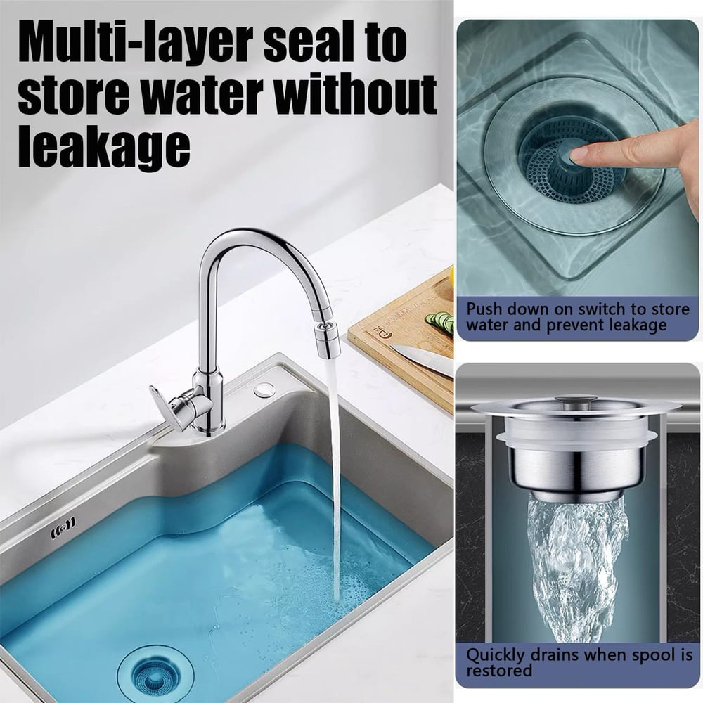 SinkStrain™ - Abflusssieb mit Schutz vor Verstopfungen und Gerüchen für Spüle [1 + 1 Gratis]