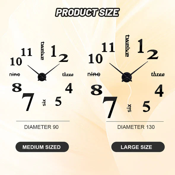 3D Design Wanduhr – moderne, selbstklebende Uhr mit leisem Quarzwerk für Wohnzimmer & Büro