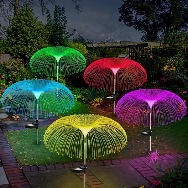 SolarGlow™ – Quallen-Design mit Glasfasern, warmweiß & 7-Farben, wasserdicht [50% Rabatt]