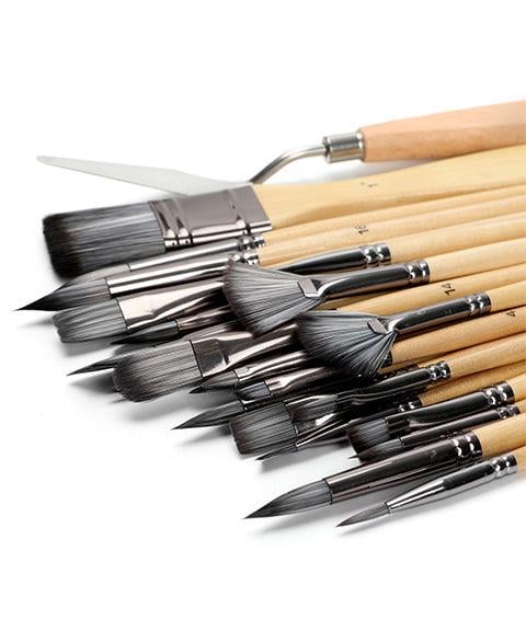 ArtistPaint™ – 24 Nylonpinsel mit 7 Formen & Palettenmesser, für Acryl, Öl & Aquarell [50% Rabatt]