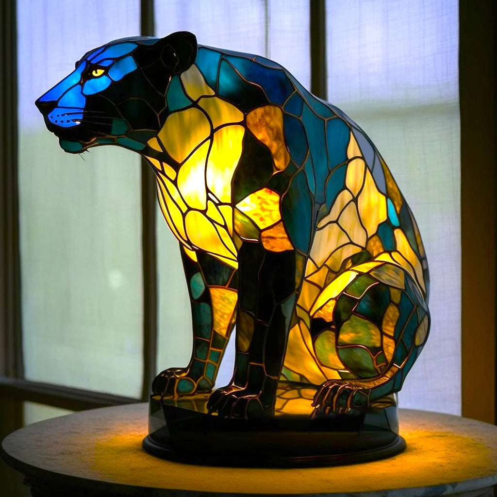 AvaArt Glasblock Tierlampe – Künstlerische LED Tischlampe mit Tiermotiv