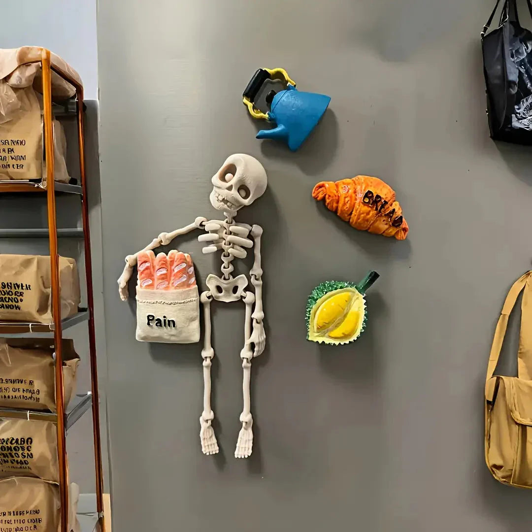 Skelett Kühlschrank-Deko-Magnet – Funny & spooky Highlight für Ihre Küche