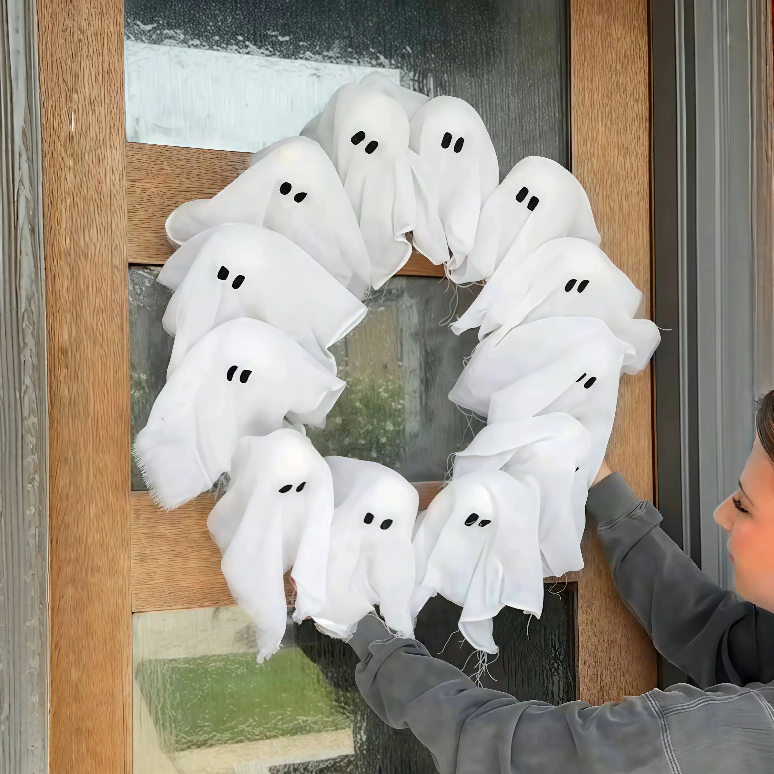 Halloween-Deko-Kranz — Geheimnisvoller Geistglanz für Stimmung