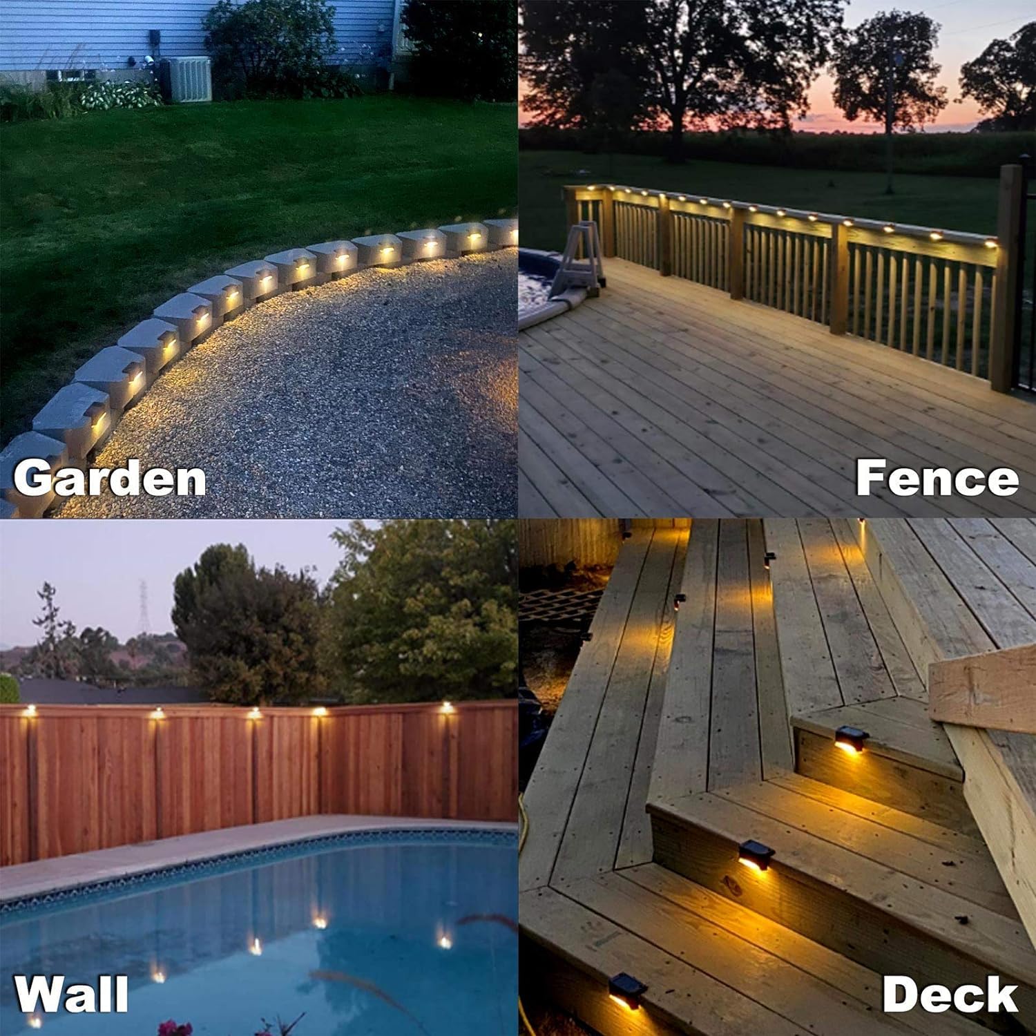SolarLume™ - 4er-Set Solar-Terrassenlichter – Wetterfestes Außenlicht [2 + 2 Gratis]