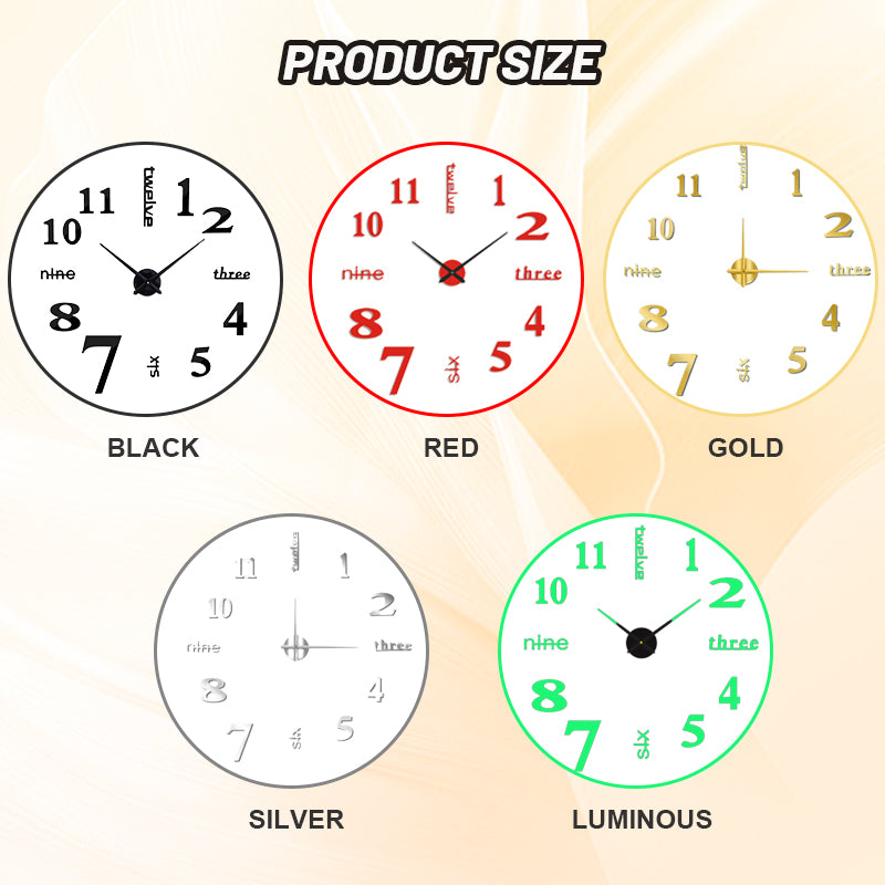 3D Design Wanduhr – moderne, selbstklebende Uhr mit leisem Quarzwerk für Wohnzimmer & Büro