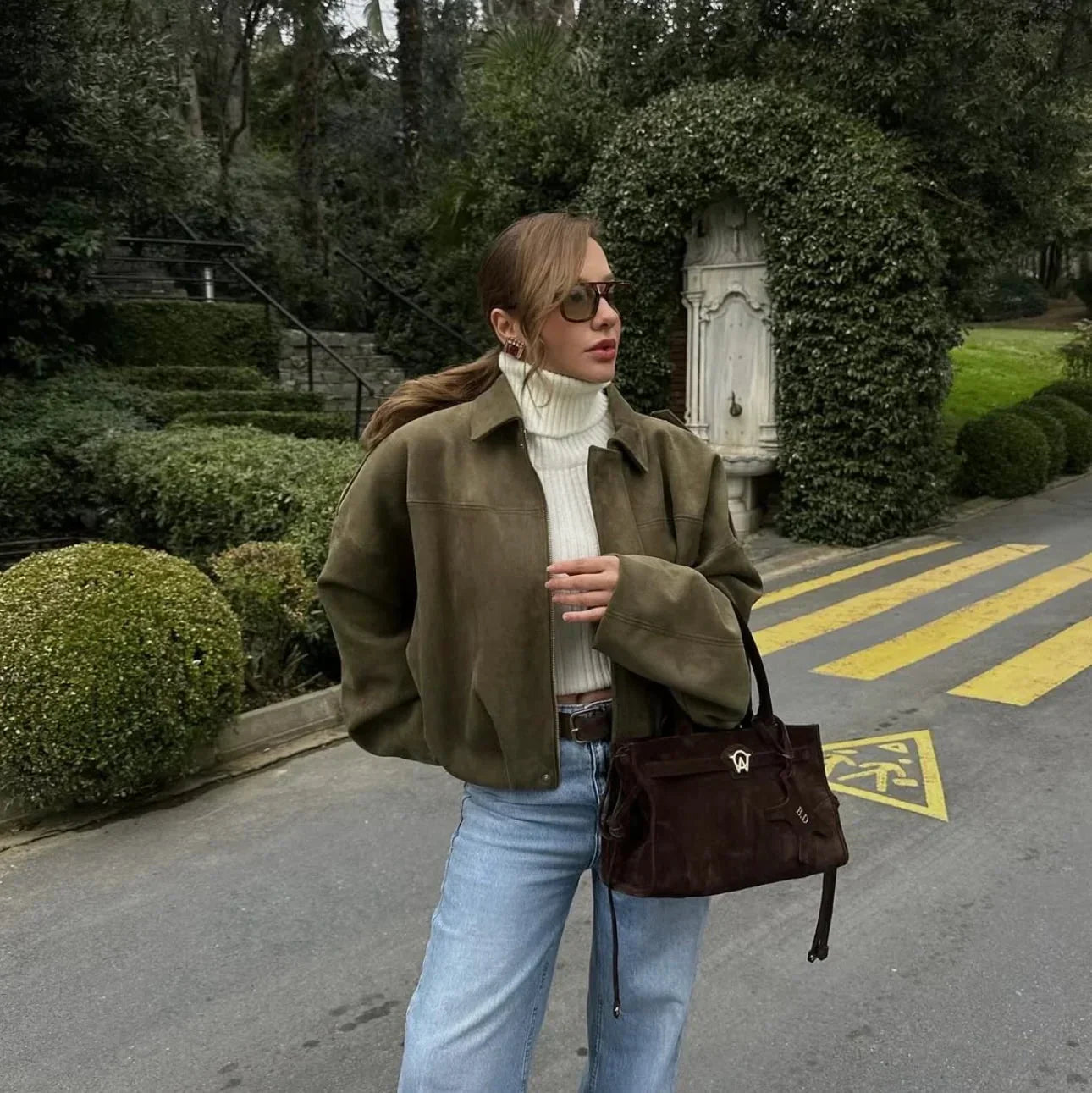 Meike™ – Weiche Wildlederoptik, voll gefüttert & stylisch modisch in Khaki [50% Rabatt]