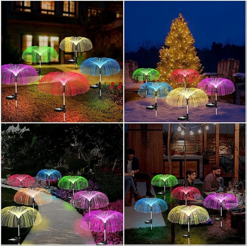 SolarGlow™ – Quallen-Design mit Glasfasern, warmweiß & 7-Farben, wasserdicht [50% Rabatt]
