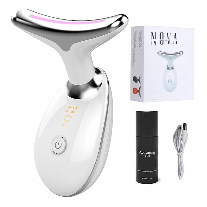 ContourVive EMS Gesichtsstraffungsgerät – Kieferlinie, LED-Therapie, Hautlifting, Anti-Aging, Mikrostrom