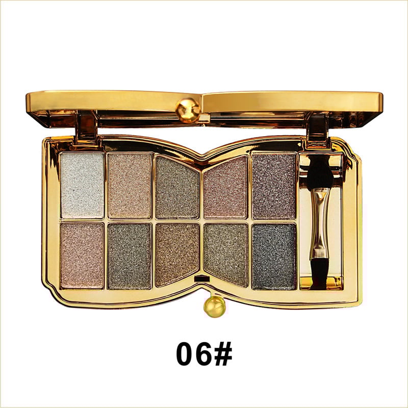 ShimmerGlam Pro Palette – 10 Farben, Langanhaltend, Hochpigmentiert, Glitzer, Make-up