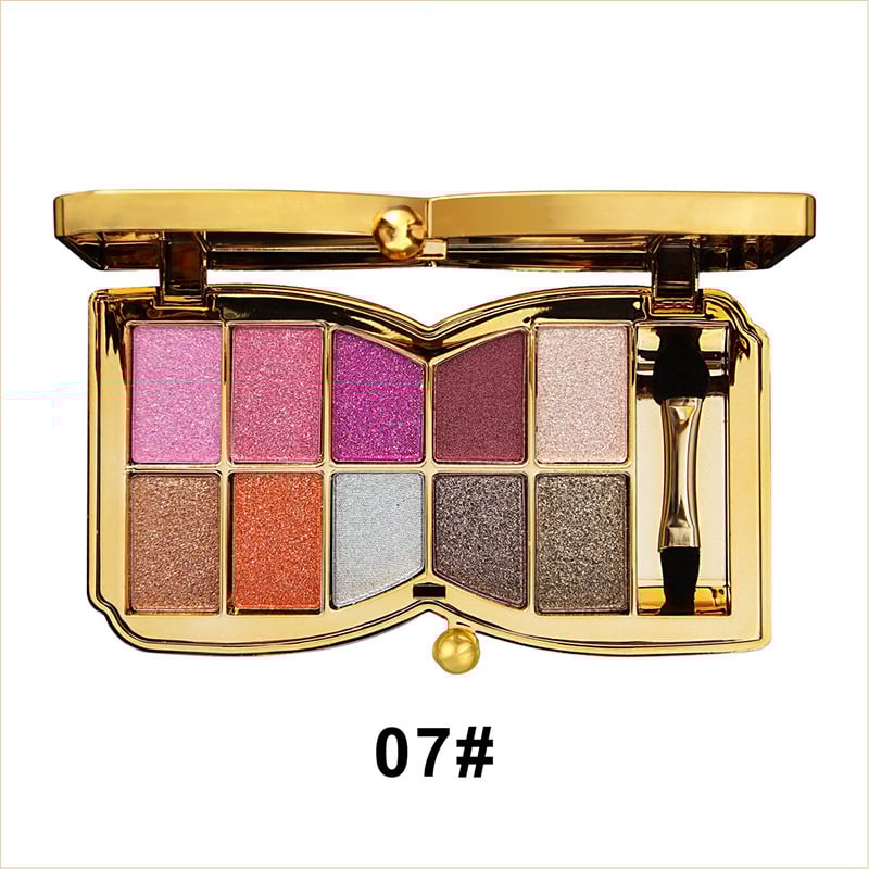 ShimmerGlam Pro Palette – 10 Farben, Langanhaltend, Hochpigmentiert, Glitzer, Make-up