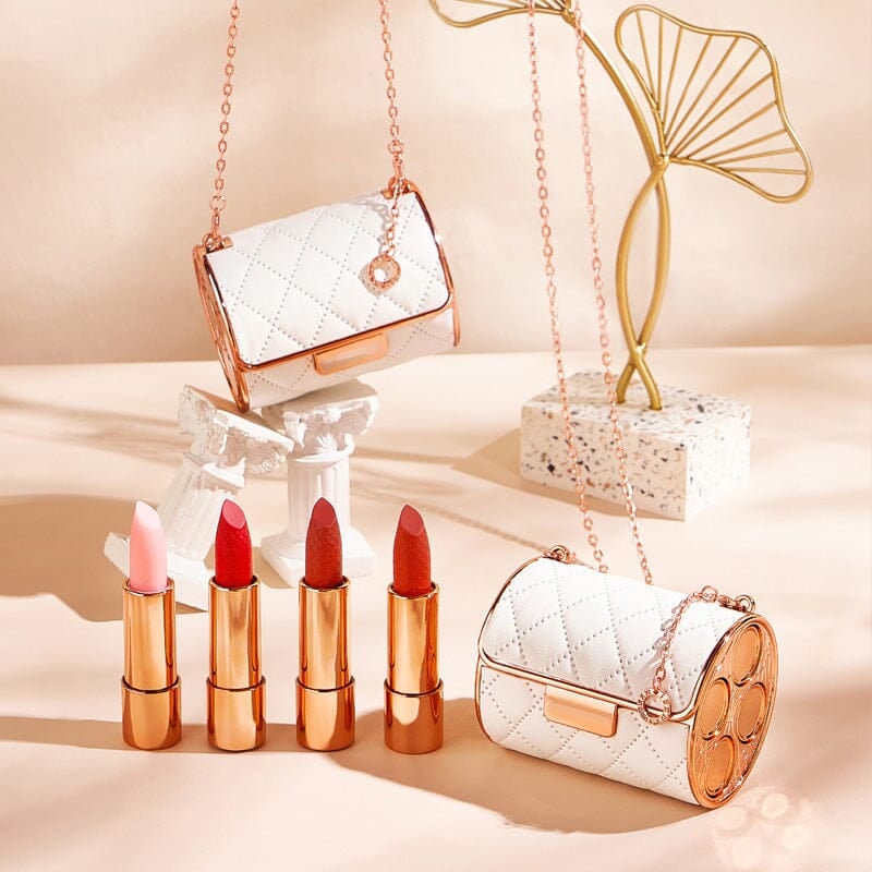 GlossBag™ - Samt-Matte Lippenstift-Set mit Kettenbeute [50% Rabatt]