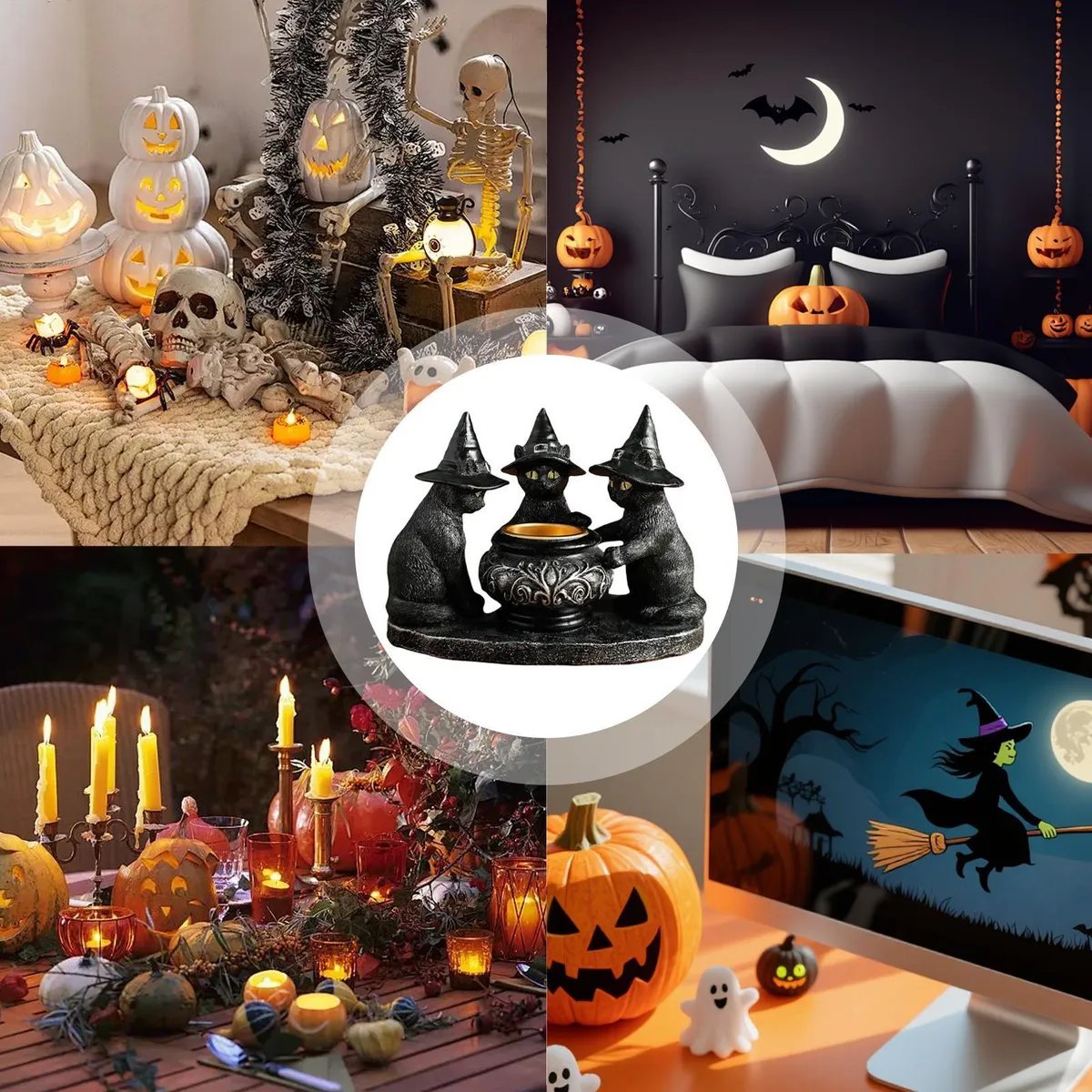 Kerzenhalter — geheimnisvolle Stimmung für Halloween