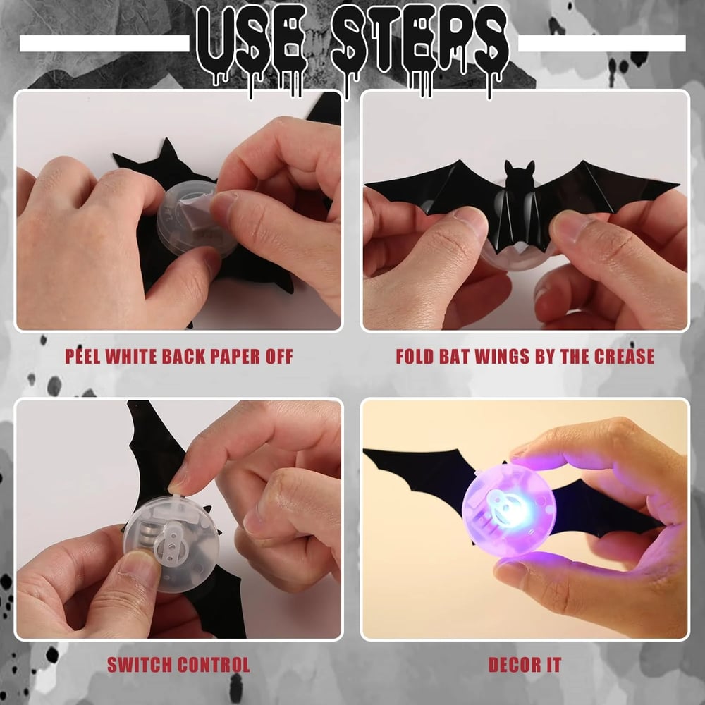 3D fliegende Halloween-Fledermaus-Wanddekorationen