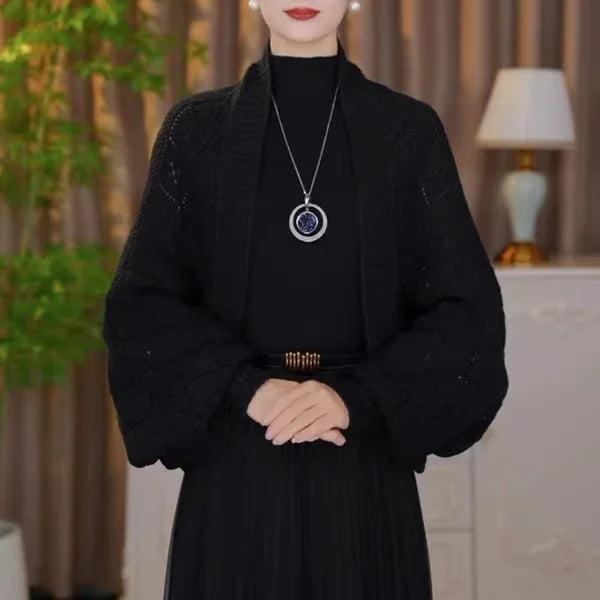 Hannah™ – Strickjacke mit stilvollem, warmem und elegantem Schal-Kragen [50% Rabatt]