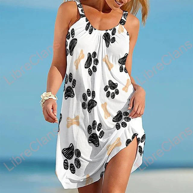 Meike™ - Damen Kleid mit Pfotenabdrücke [50% Rabatt]