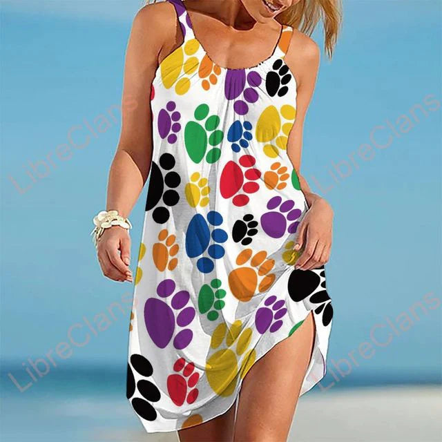 Meike™ - Damen Kleid mit Pfotenabdrücke [50% Rabatt]