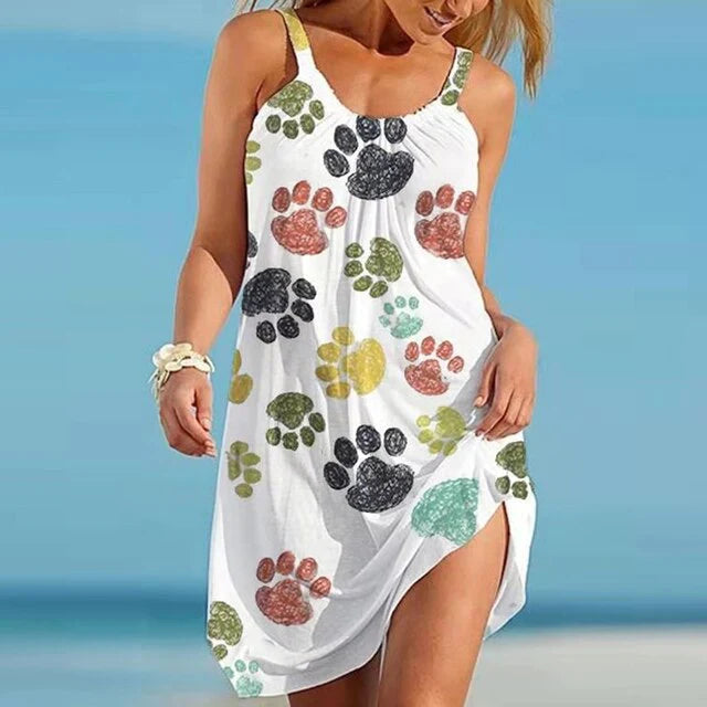 Meike™ - Damen Kleid mit Pfotenabdrücke [50% Rabatt]
