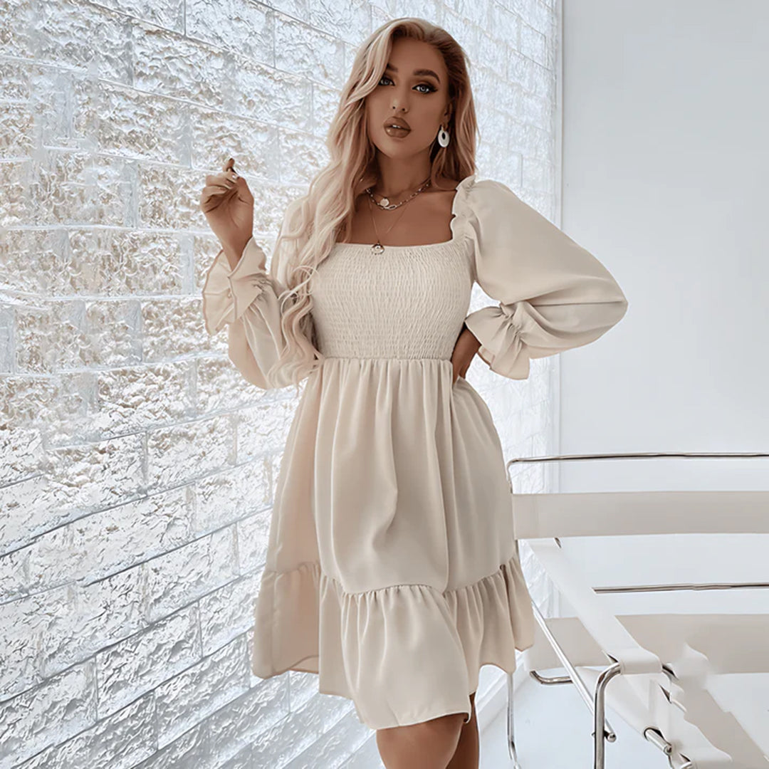 50% Rabatt | Sophie™ - Sommer Minikleid mit Rüschen – Puffärmel, eckiger Ausschnitt & elastische Taille