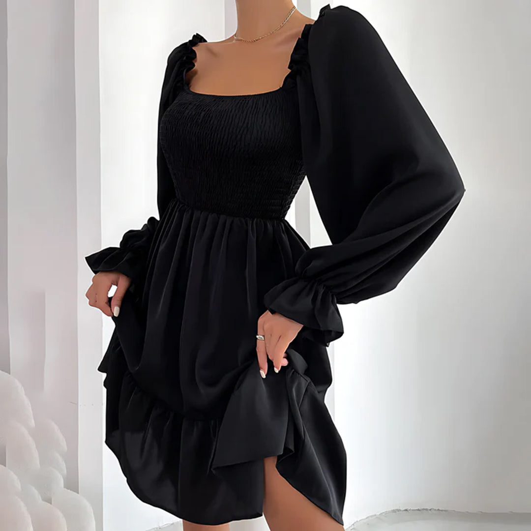 50% Rabatt | Sophie™ - Sommer Minikleid mit Rüschen – Puffärmel, eckiger Ausschnitt & elastische Taille