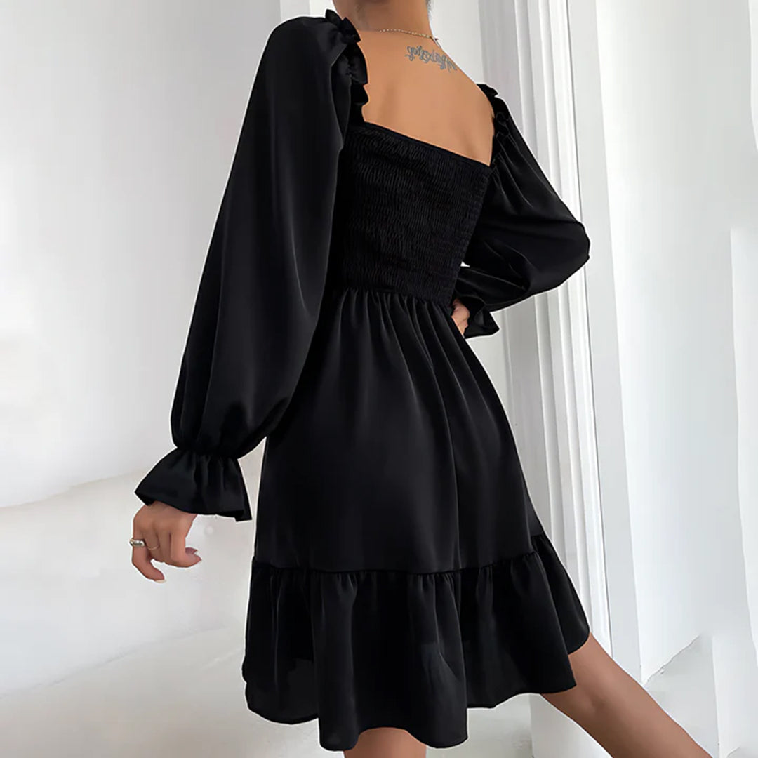 50% Rabatt | Sophie™ - Sommer Minikleid mit Rüschen – Puffärmel, eckiger Ausschnitt & elastische Taille