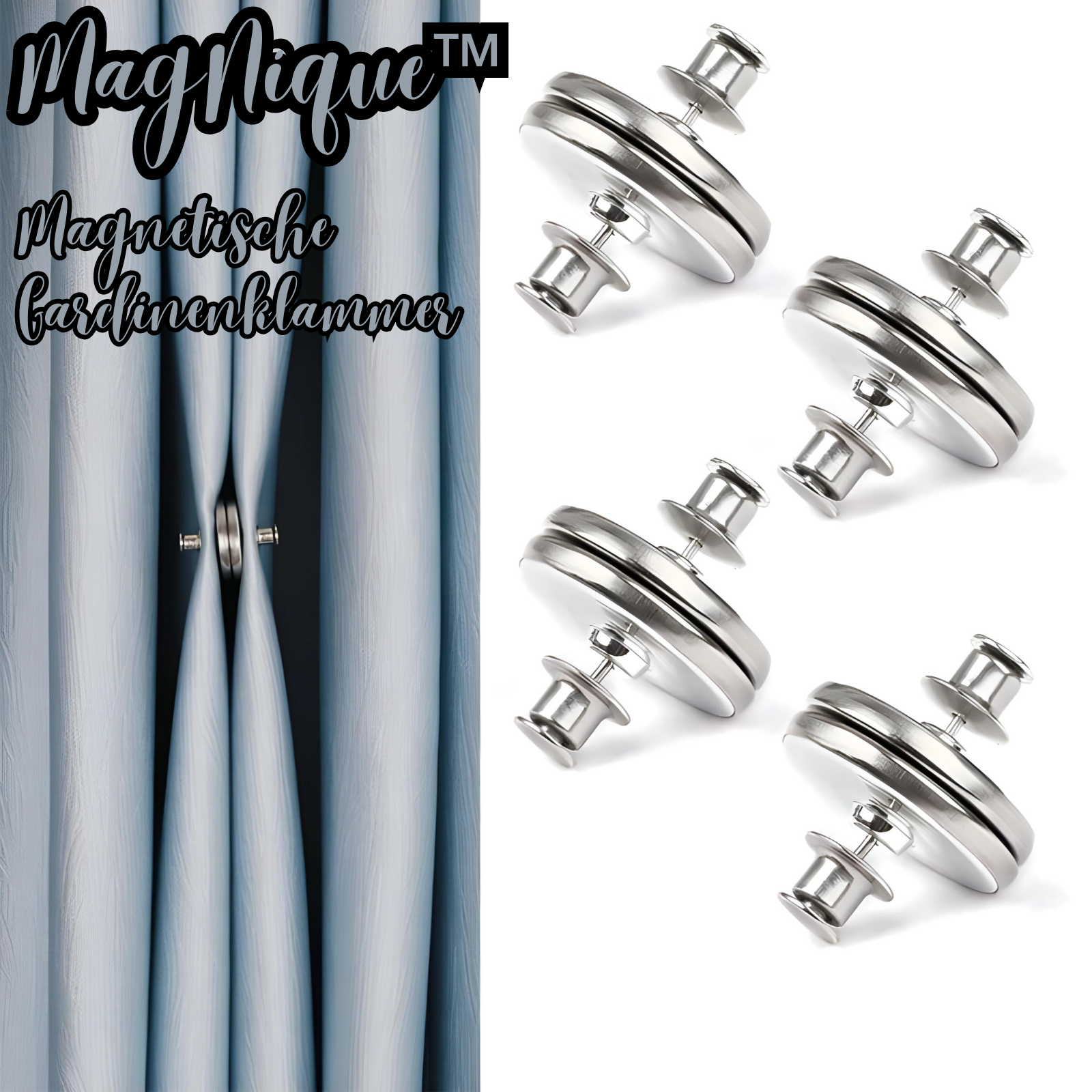 MagNique™ - Magnetische Gardinenklammer [5 + 5 Gratis]