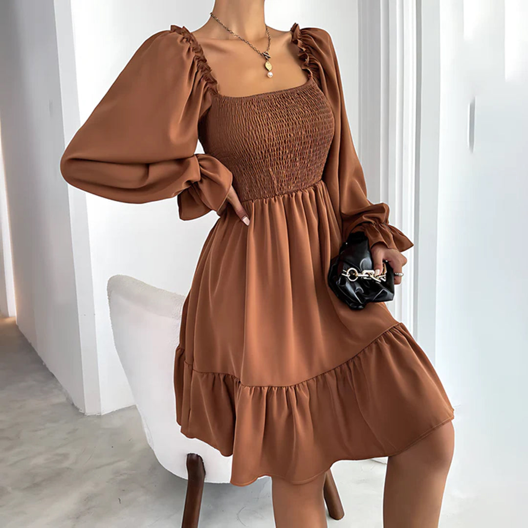 50% Rabatt | Sophie™ - Sommer Minikleid mit Rüschen – Puffärmel, eckiger Ausschnitt & elastische Taille