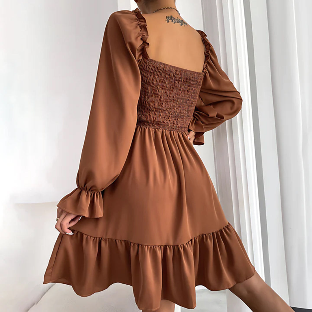 50% Rabatt | Sophie™ - Sommer Minikleid mit Rüschen – Puffärmel, eckiger Ausschnitt & elastische Taille