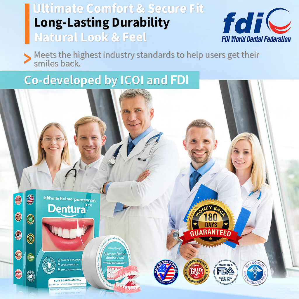 DentureKit™ – Silikon-Gebissset mit Reline für den kompletten Mundkomfort und einfache Anwendung [1 + 1 Gratis]