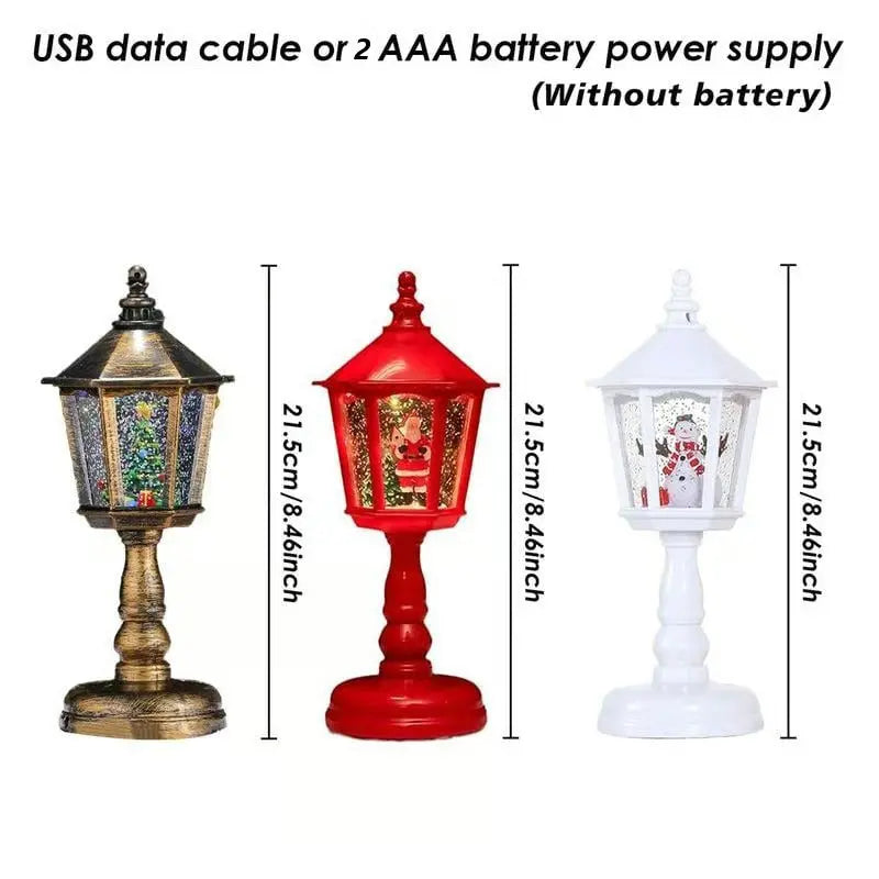 LED Schneekugel Laterne mit Santa & Schneeflocken – Festliche Weihnachtsdeko für Zuhause