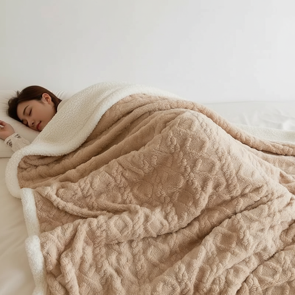 WarmThuis Winterdecke aus Lammwolle & Fleece – weich, warm & waschbar