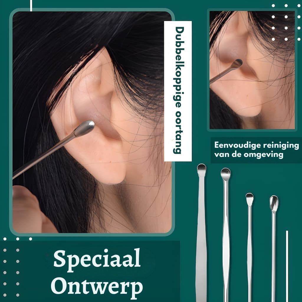 DermaCare Ohrenschmalz Entferner Set – 6-in-1 Edelstahl Ohrreiniger für Sanfte & Sichere Ohrpflege