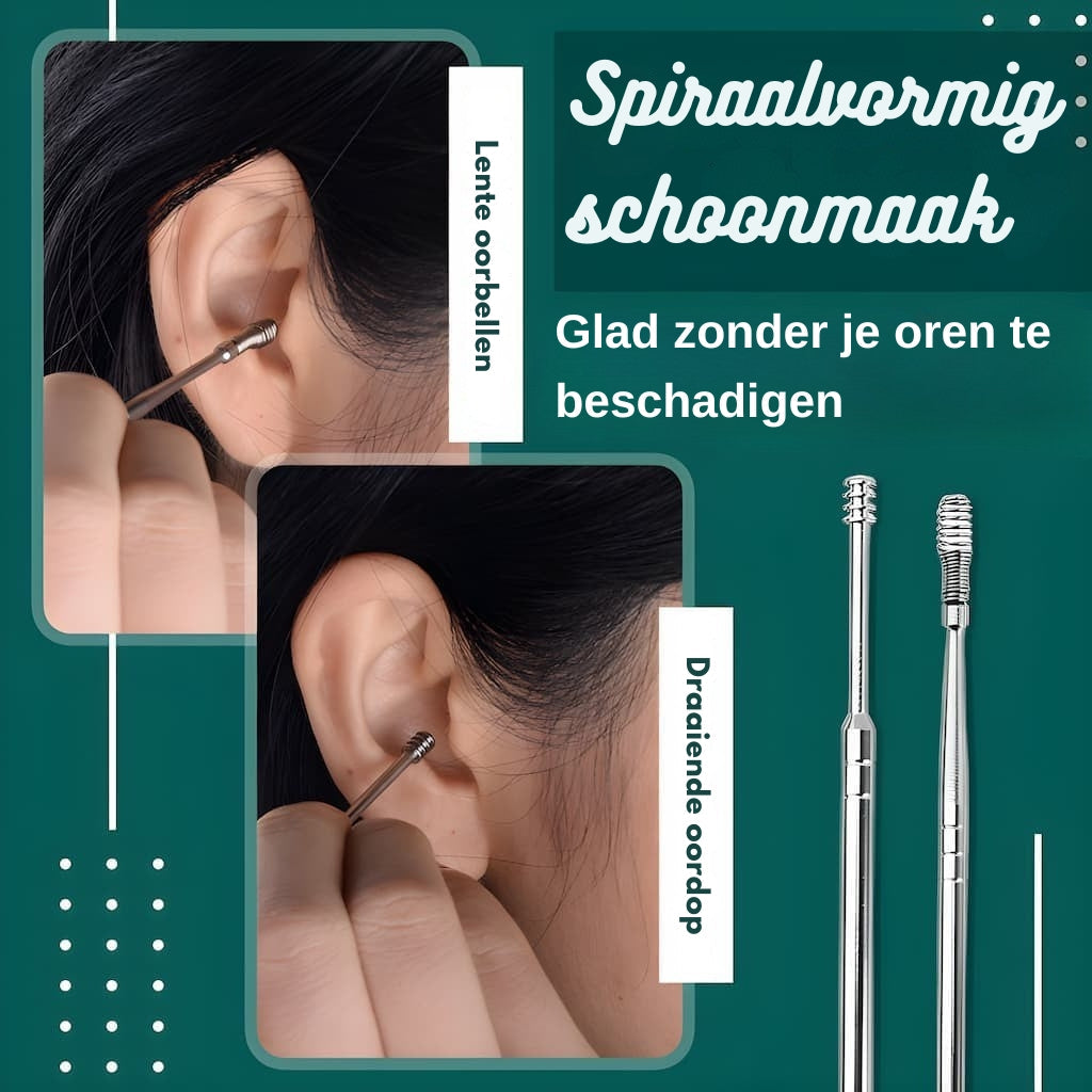 DermaCare Ohrenschmalz Entferner Set – 6-in-1 Edelstahl Ohrreiniger für Sanfte & Sichere Ohrpflege