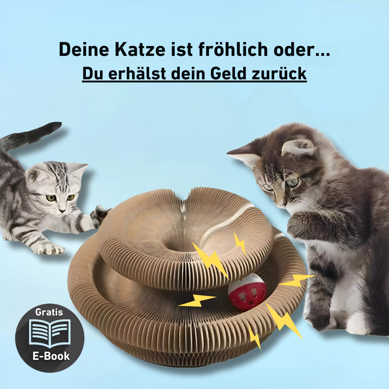 50% Rabatt | PawPlay™ – Interaktives Kratzspiel mit Glöckchen