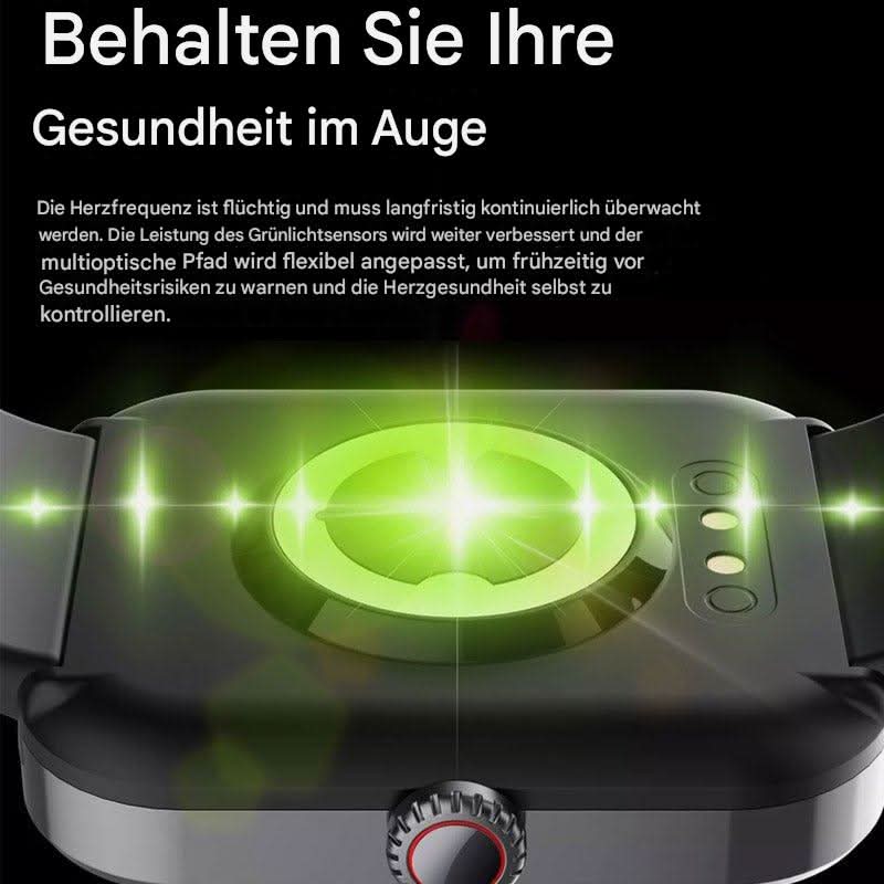 GlucoWatch Smartwatch zur Blutzuckermessung – Schmerzfrei, mit Blutdruck- & Herzfrequenzmonitor