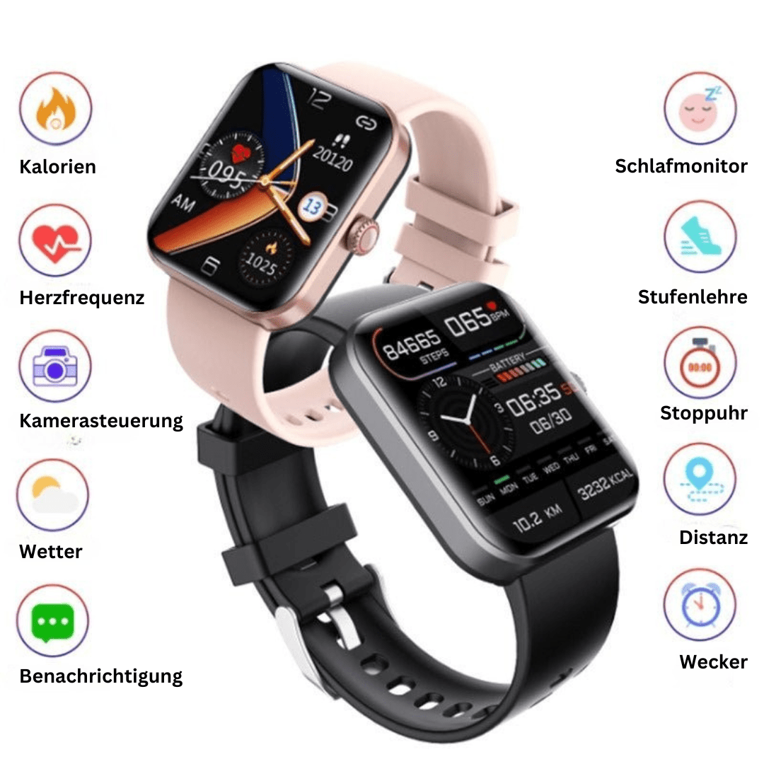 GlucoWatch Smartwatch zur Blutzuckermessung – Schmerzfrei, mit Blutdruck- & Herzfrequenzmonitor