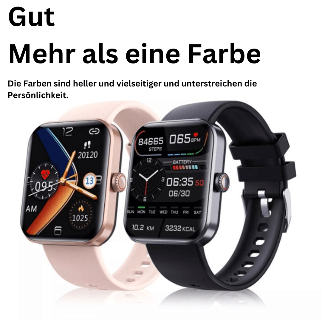 GlucoWatch Smartwatch zur Blutzuckermessung – Schmerzfrei, mit Blutdruck- & Herzfrequenzmonitor