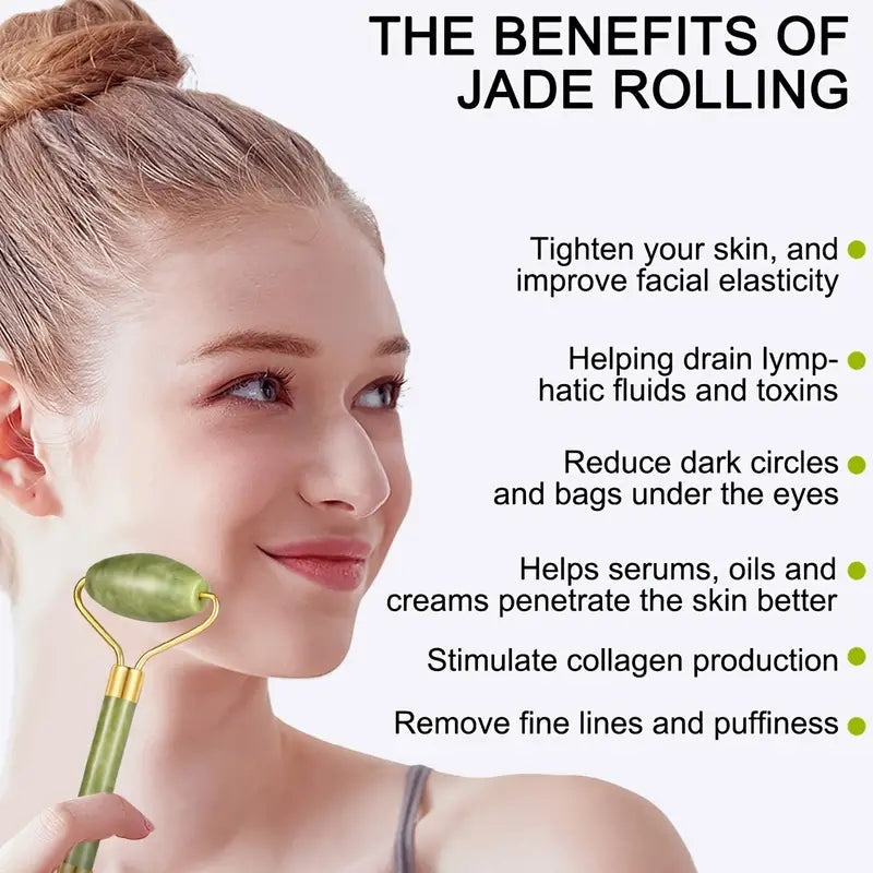 RollPro™ - Jade Gua Sha Gesichtswalzen-Set (4PCS) [50% Rabatt]