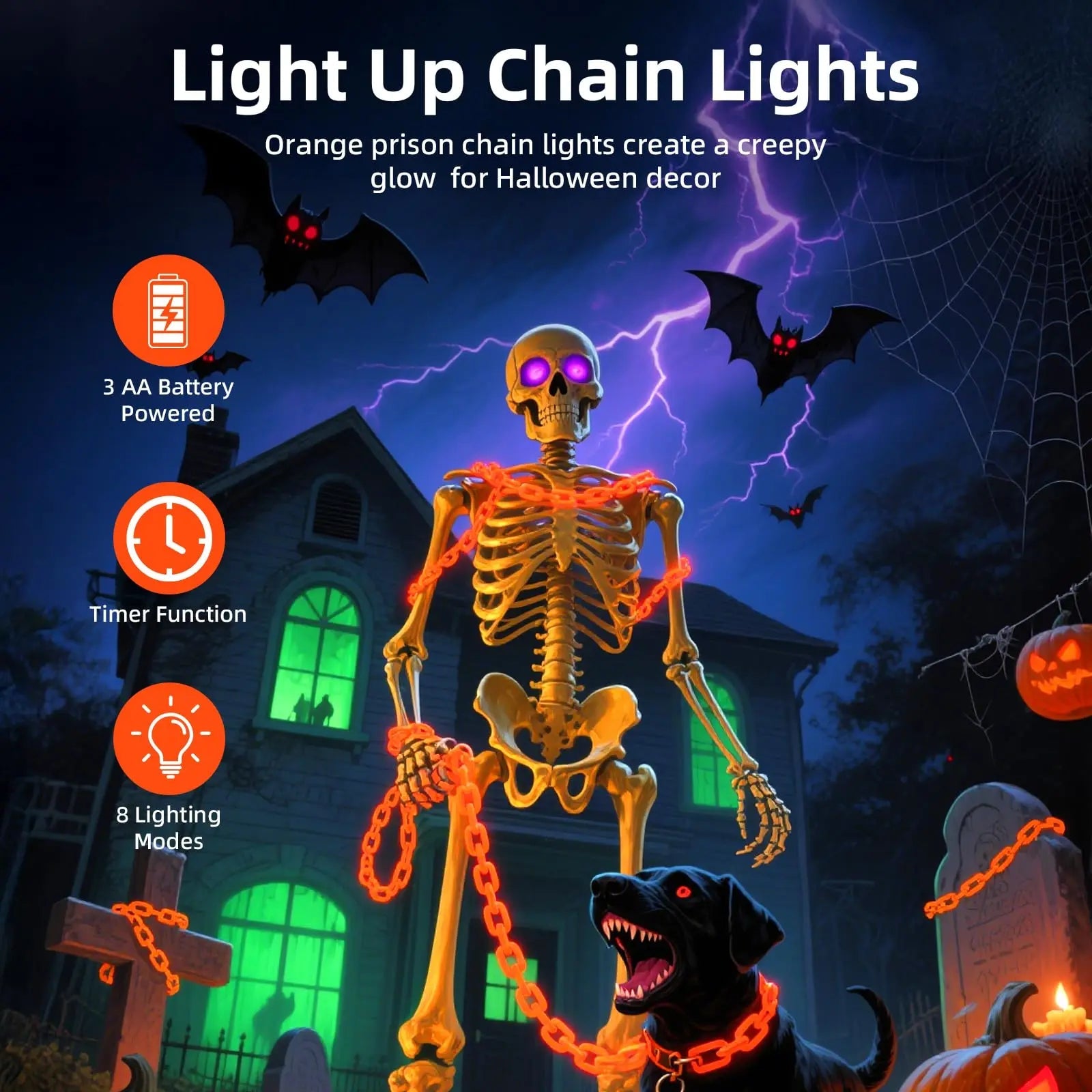 ScaryChain™ – Sturmsicher, langlebig & ohne Kurzschlussrisiko [50 % Rabatt]