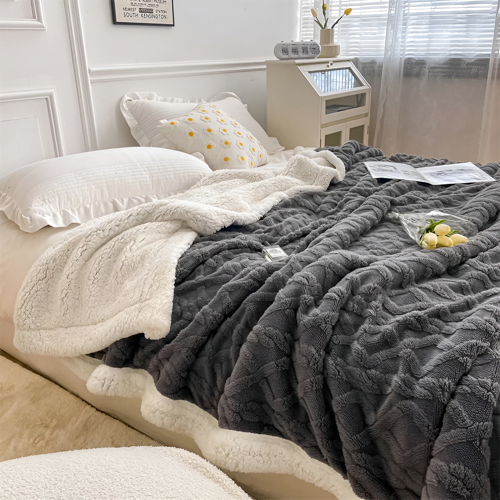 WarmHaven Wendbare Fleece Kaschmir Decke – weich, warm & waschbar