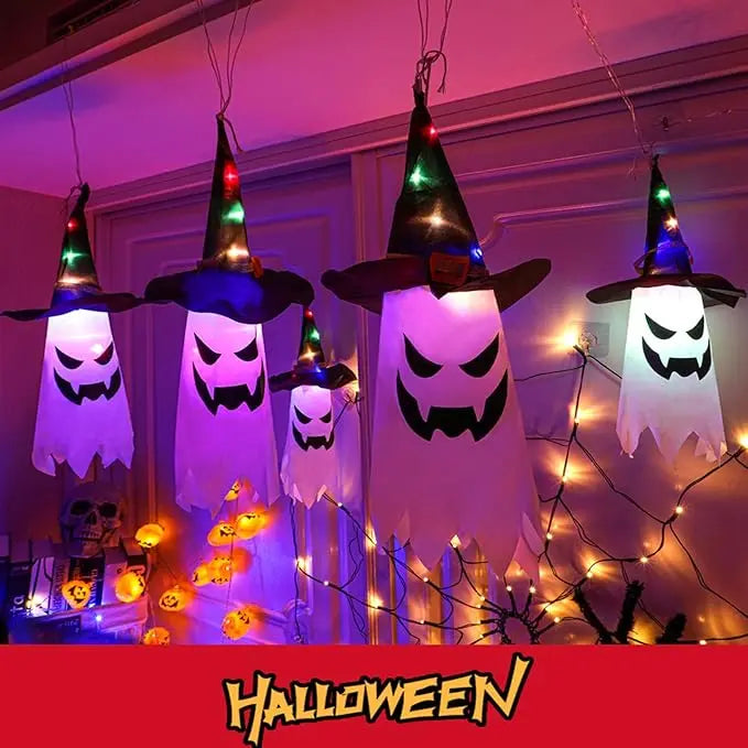GhostLantern™ – Lichterkette mit Geisterhüten, 5-teiliges Set für gruselige Stimmung [50 % Rabatt]