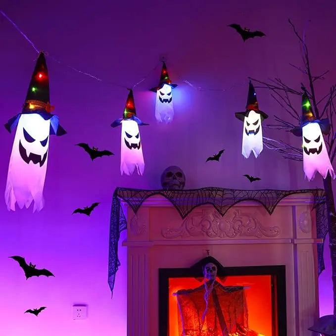 GhostLantern™ – Lichterkette mit Geisterhüten, 5-teiliges Set für gruselige Stimmung [50 % Rabatt]